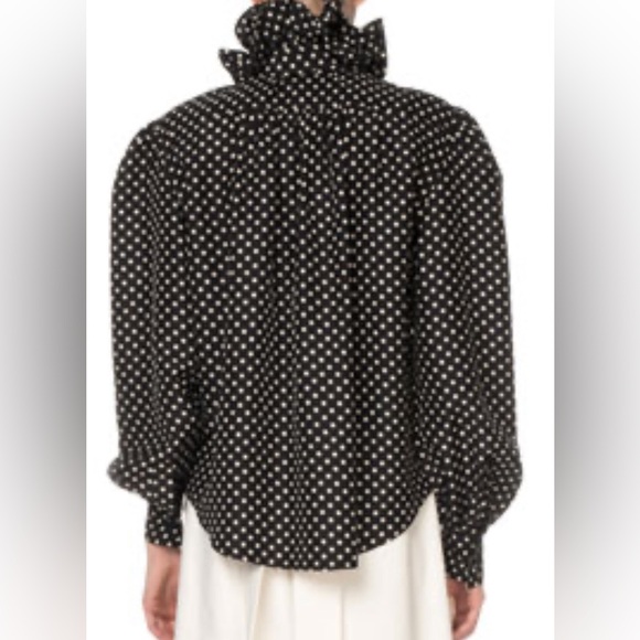 Marc Jacobs Runway Silk Polka-Dot Ruffle Collar Blouse, Retail $595, NWT - Picture 2 of 3